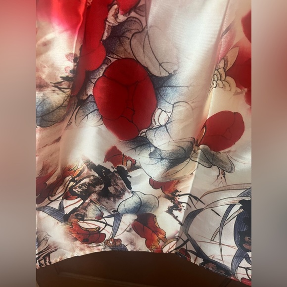 ❌SOLD❌Full A-Line Skirt w/ Italian Flowers and Design Size S - Picture 4 of 8